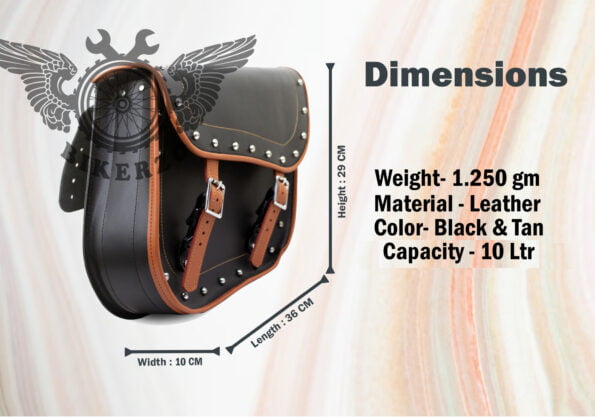 Right Side Dom Leather bag With Tan Color – Royal Enfield All Bike Dimensions