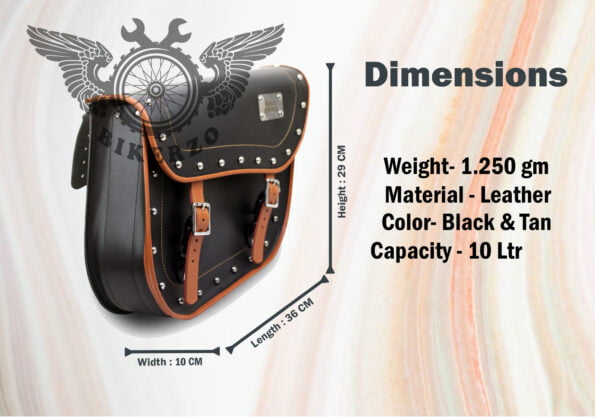 Right Side Dom Leather bag With Tan Color Univer sal (13) Dimension