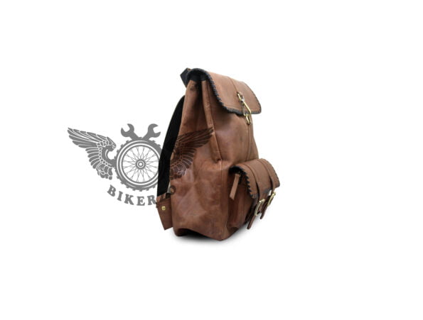 Tan Leather Back pack (2)