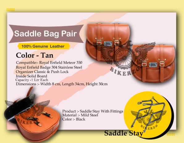 Tan Saddle Bag With Meteor Saddle stay (1)